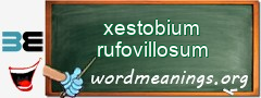 WordMeaning blackboard for xestobium rufovillosum